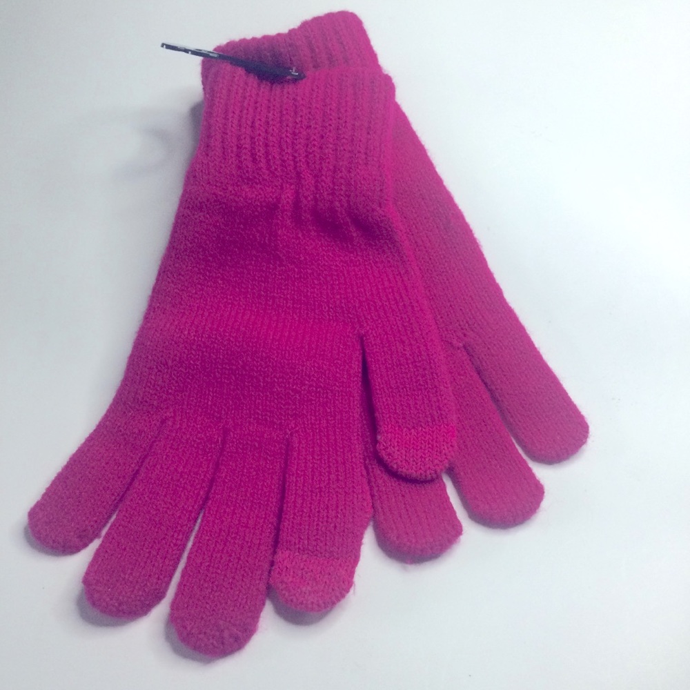 FOWNES BROTHERS SHIMA KNIT GLOVES HOT PINK OS NWOT